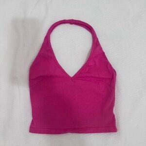 Princess Polly Hot Pink Halter Neck Crop Top in Size 0